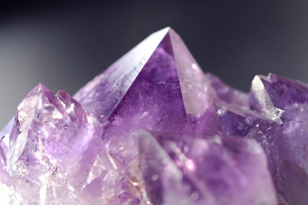 amethyst, nature, crystal, gemstone, purple, mountain, glitter, magic, light